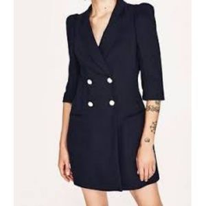 navy blazer dress zara
